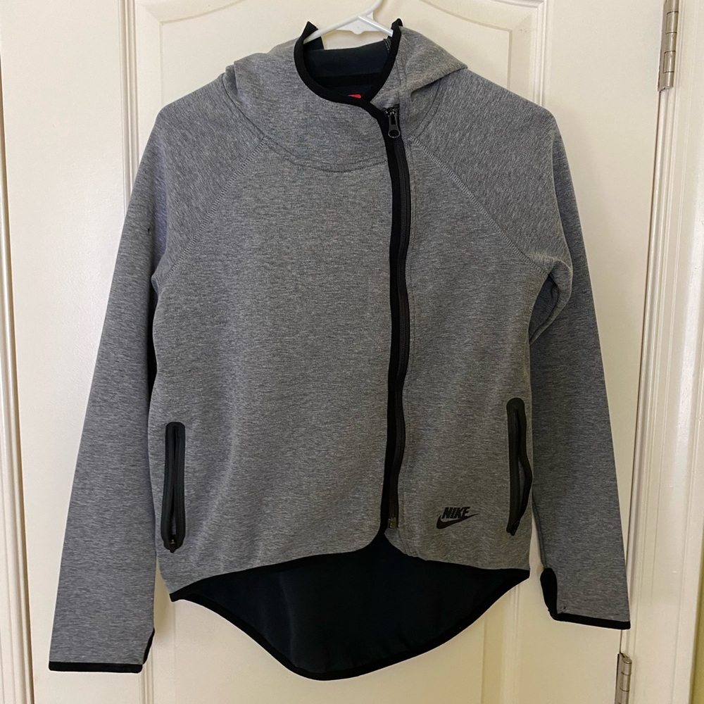 Nike Gray Zip-Up Hi-Low Hoodie